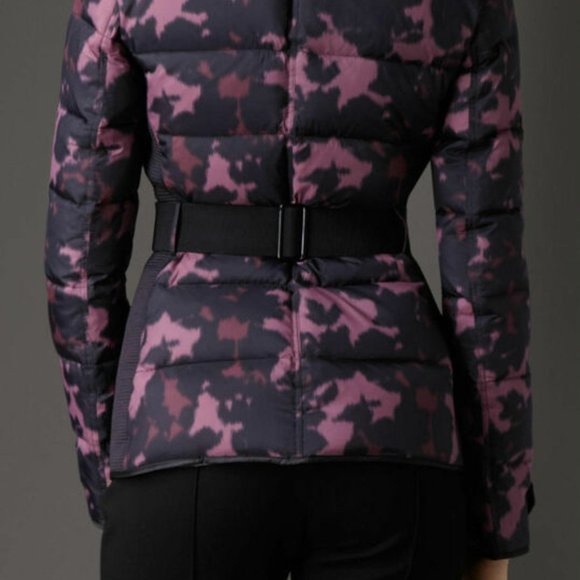 $1595 Burberry London Belted Fox Fur Puffer Down Jacket Coat Dusky Mauve ( 4 ) - Picture 9 of 13